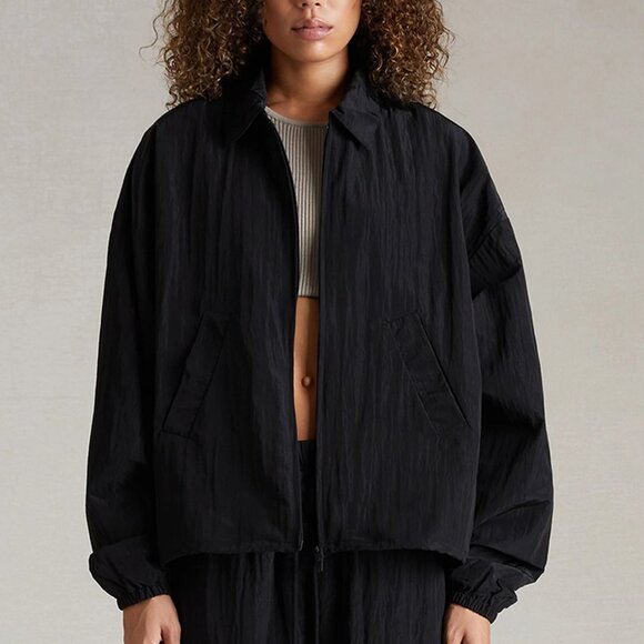 Fear of God ESSENTIALS Black Shell Bomber Jacket size small - Picture 1 of 5